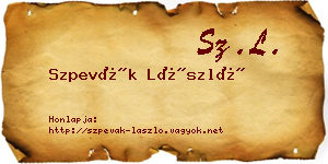 Szpevák László névjegykártya