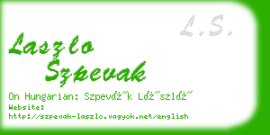 laszlo szpevak business card